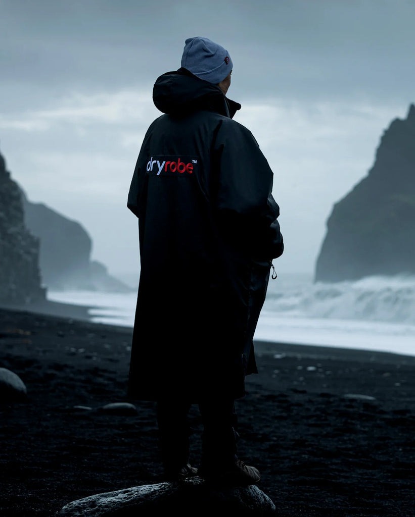 Dryrobe Advance Long Sleeve Change Coat - Black & Grey