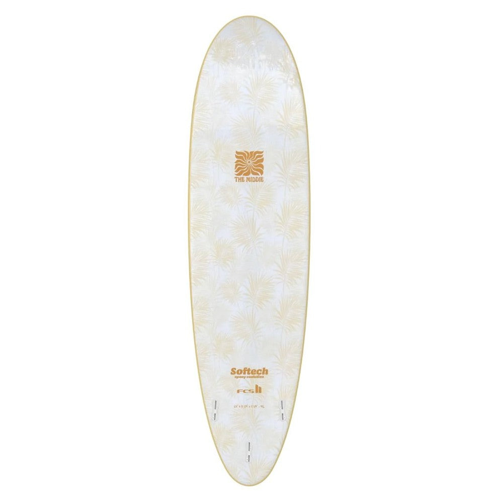 Softech Middie FCS II 6ft 10 Soft Top Surfboard - Butter Palms