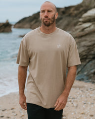 Sunset Surf Men's Heavyweight T-Shirt – Faded Sand