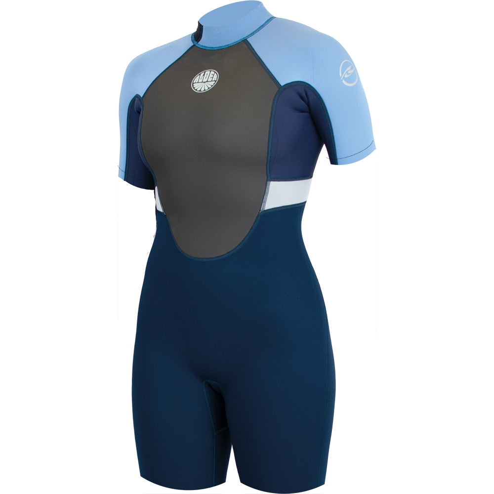 Alder Impact Womens 3/2mm Back Zip Shorty Wetsuit - Blue