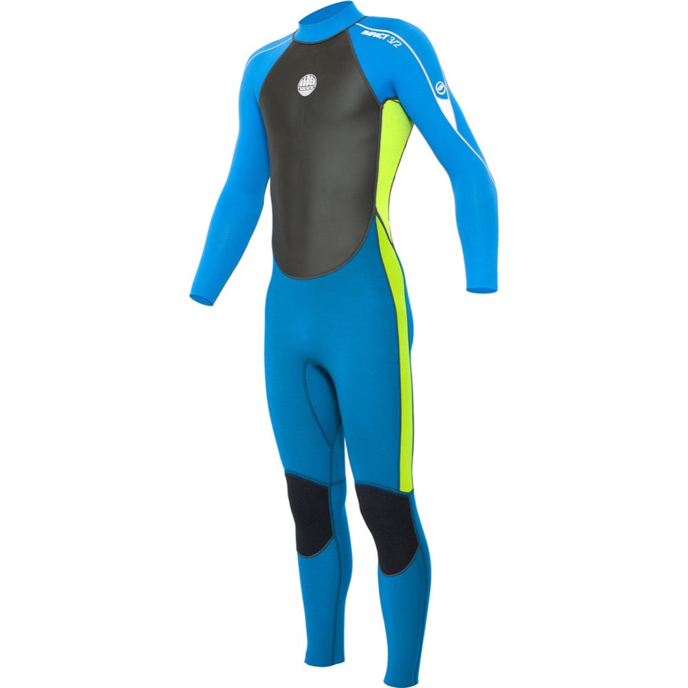Alder Impact Kids 3/2mm Back Zip Wetsuit - Lime