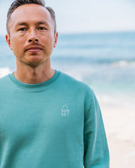 Sunset Surf Brushed Organic Crew - Lagoon