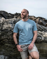 Sunset Surf Mens Tee - Faded Slate