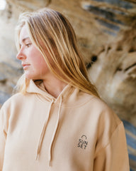 Sunset Surf Womens Hoodie - Sandy Yellow