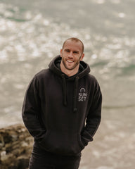 Sunset Surf Mens Hoodie - Black