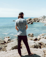Sunset Surf Mens Tee - Stone Grey