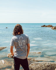 Sunset Surf Mens Tee - Pebble Grey