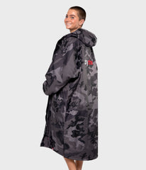 Dryrobe Advance Long Sleeve Change Coat - Black Camo & Black