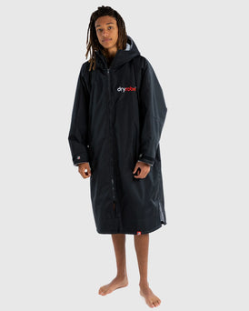 Dryrobe Advance Long Sleeve Change Coat - Black & Grey