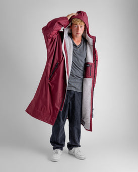 Dryrobe Advance Long Sleeve Change Coat - Burgundy & Silver Grey