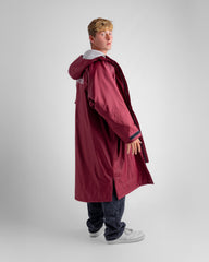 Dryrobe Advance Long Sleeve Change Coat - Burgundy & Silver Grey
