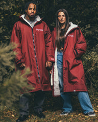 Dryrobe Advance Long Sleeve Change Coat - Burgundy & Silver Grey