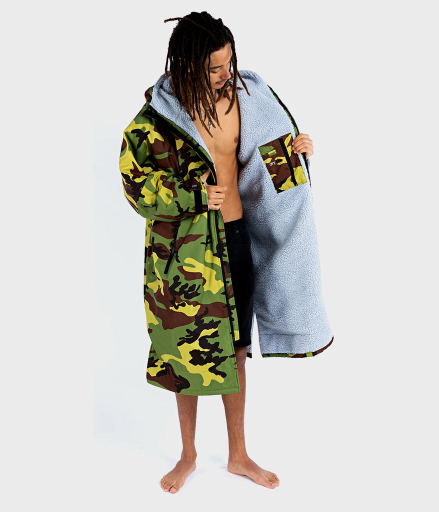 Dryrobe Advance Long Sleeve Change Coat Camo Grey Sunset