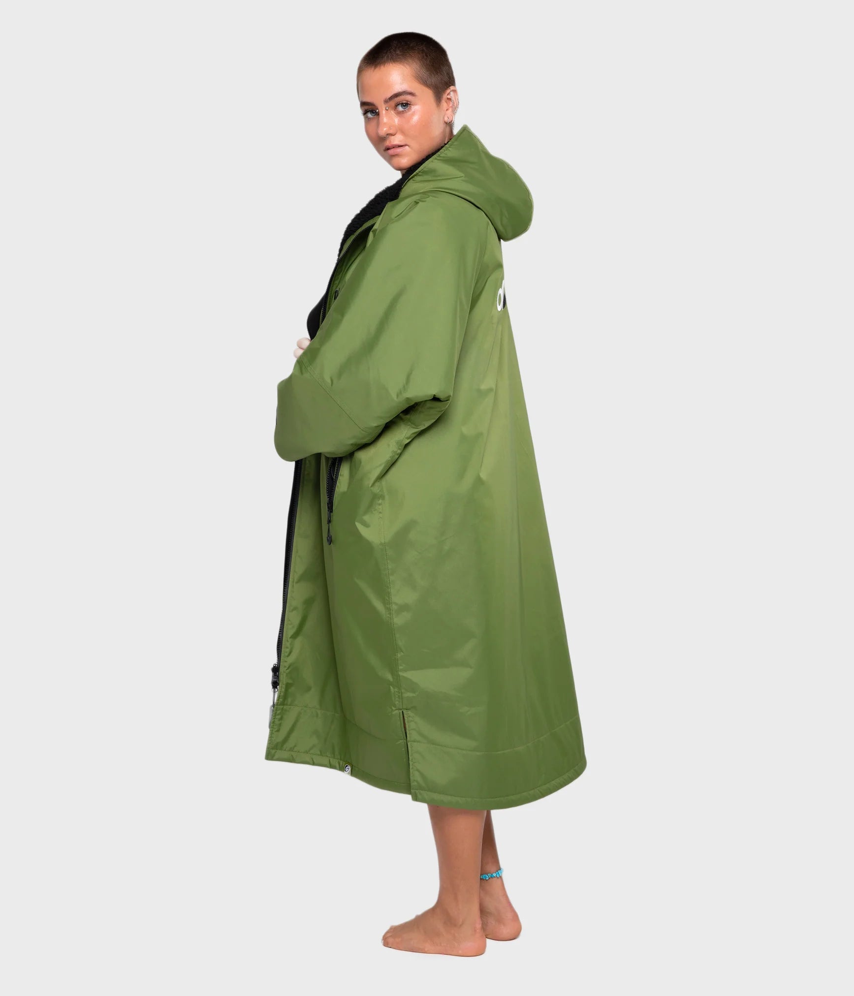Dryrobe Advance Long Sleeve Change Coat - Dark Green & Black