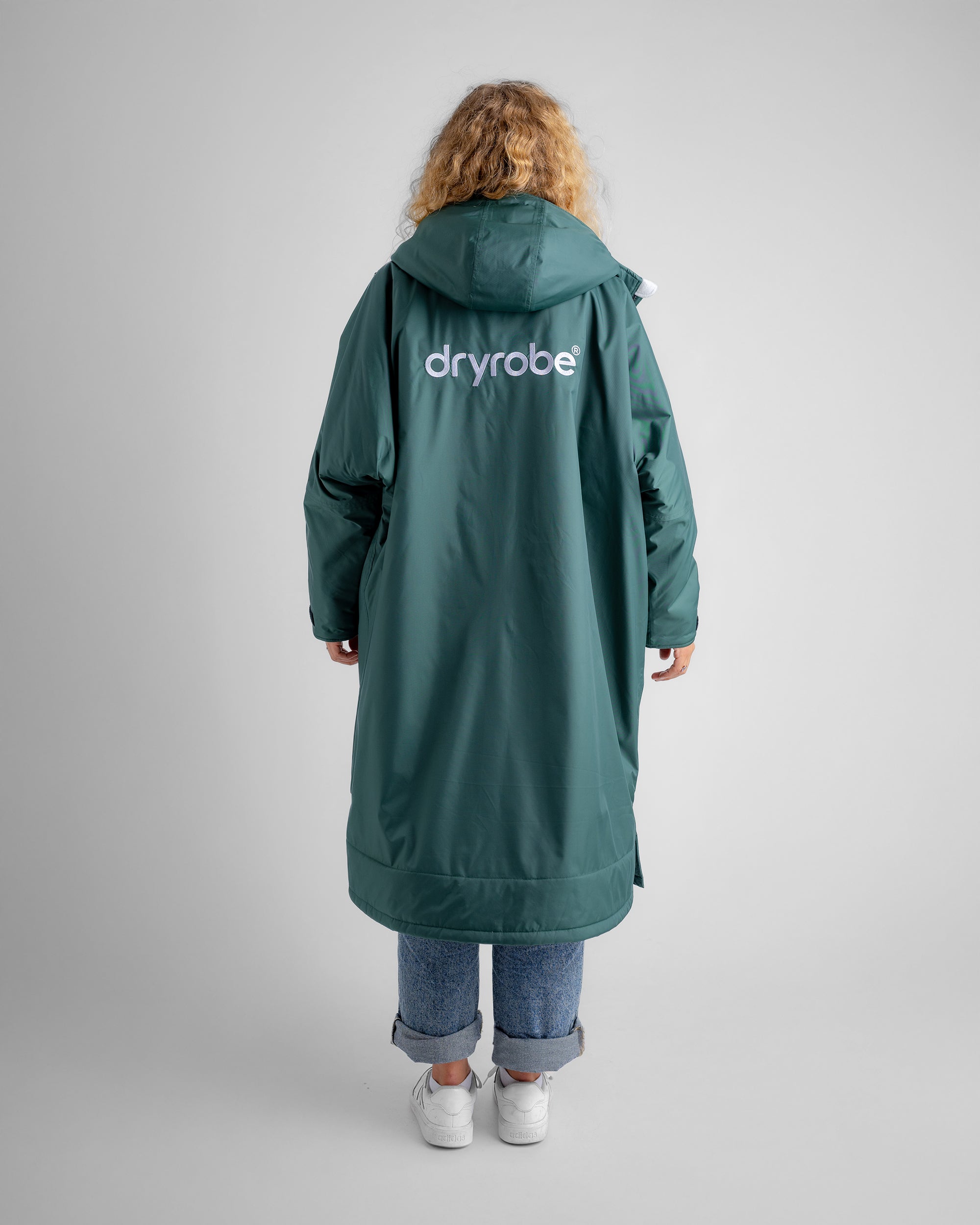 Dryrobe Advance Long Sleeve Change Coat - Dark Green & Nimbus Cloud