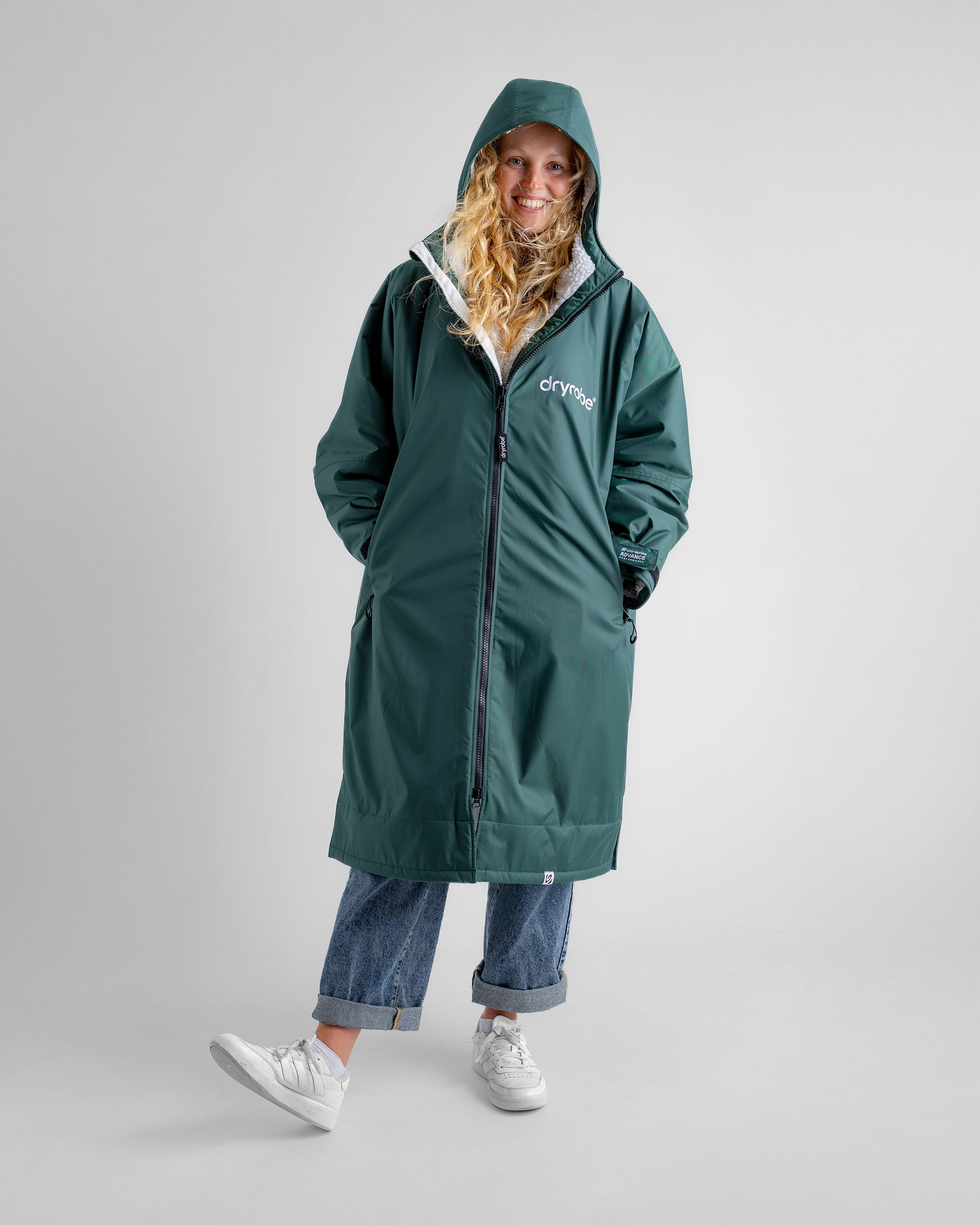 Dryrobe Advance Long Sleeve Change Coat - Dark Green & Nimbus