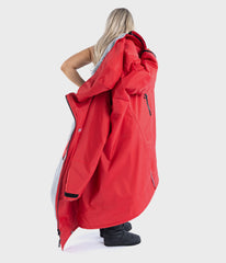 Dryrobe Advance Long Sleeve Change Coat - Red & Grey