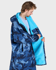 Dryrobe Advance V3 Long Sleeve Change Coat - Blue Camo & Blue