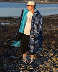 Dryrobe Advance V3 Long Sleeve Change Coat - Blue Camo & Blue