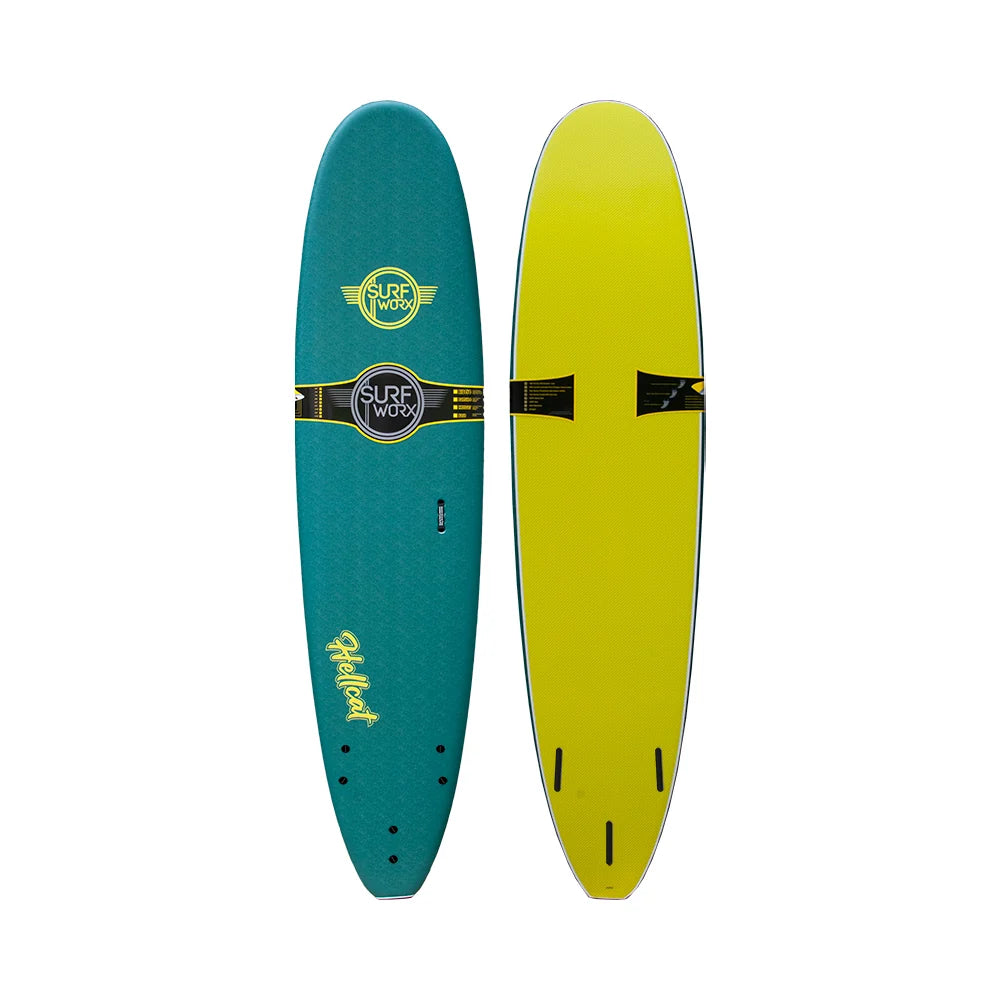 Surfworx Hellcat Mini Mal 8ft 0 Soft Surfboard - Mallard Green