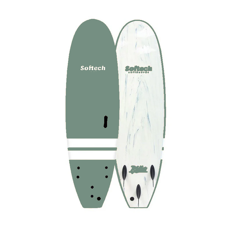 Softech Roller Hand Shaped 8ft 0 Soft Surfboard - Smoke Green