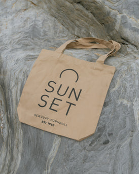 Sunset Surf Canvas Tote Bag - Beige