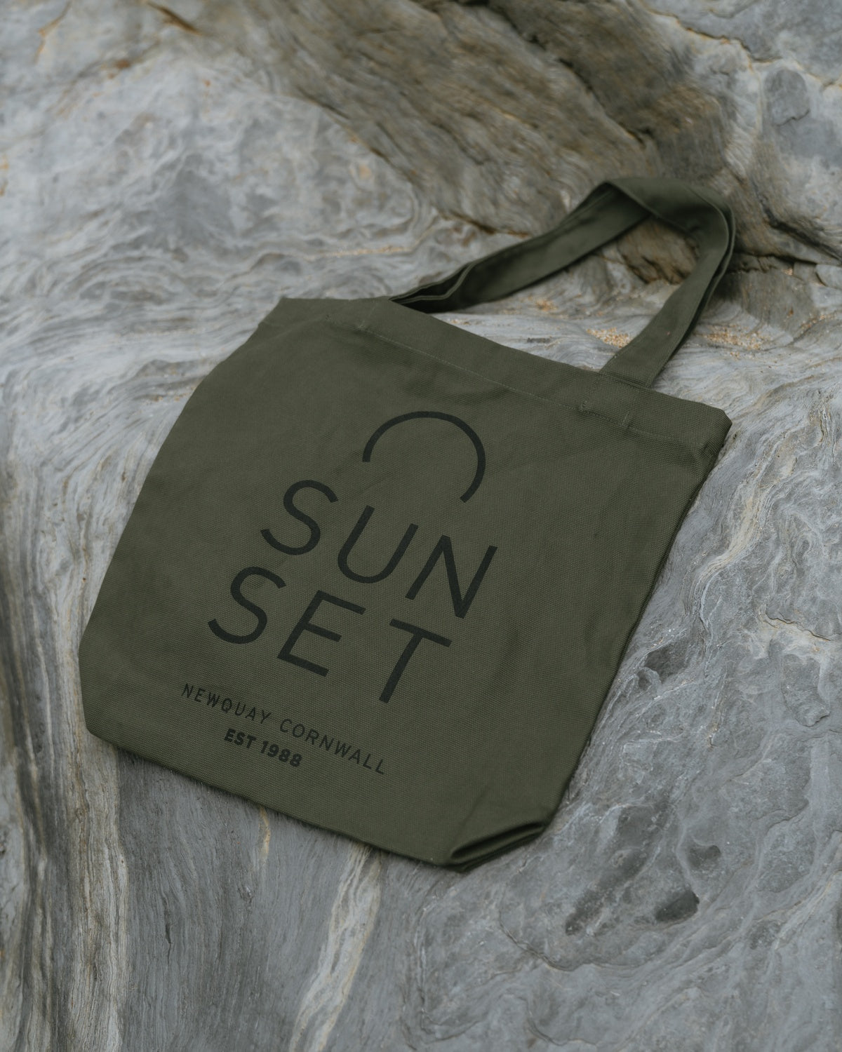 Sunset Surf Canvas Tote Bag - Khaki