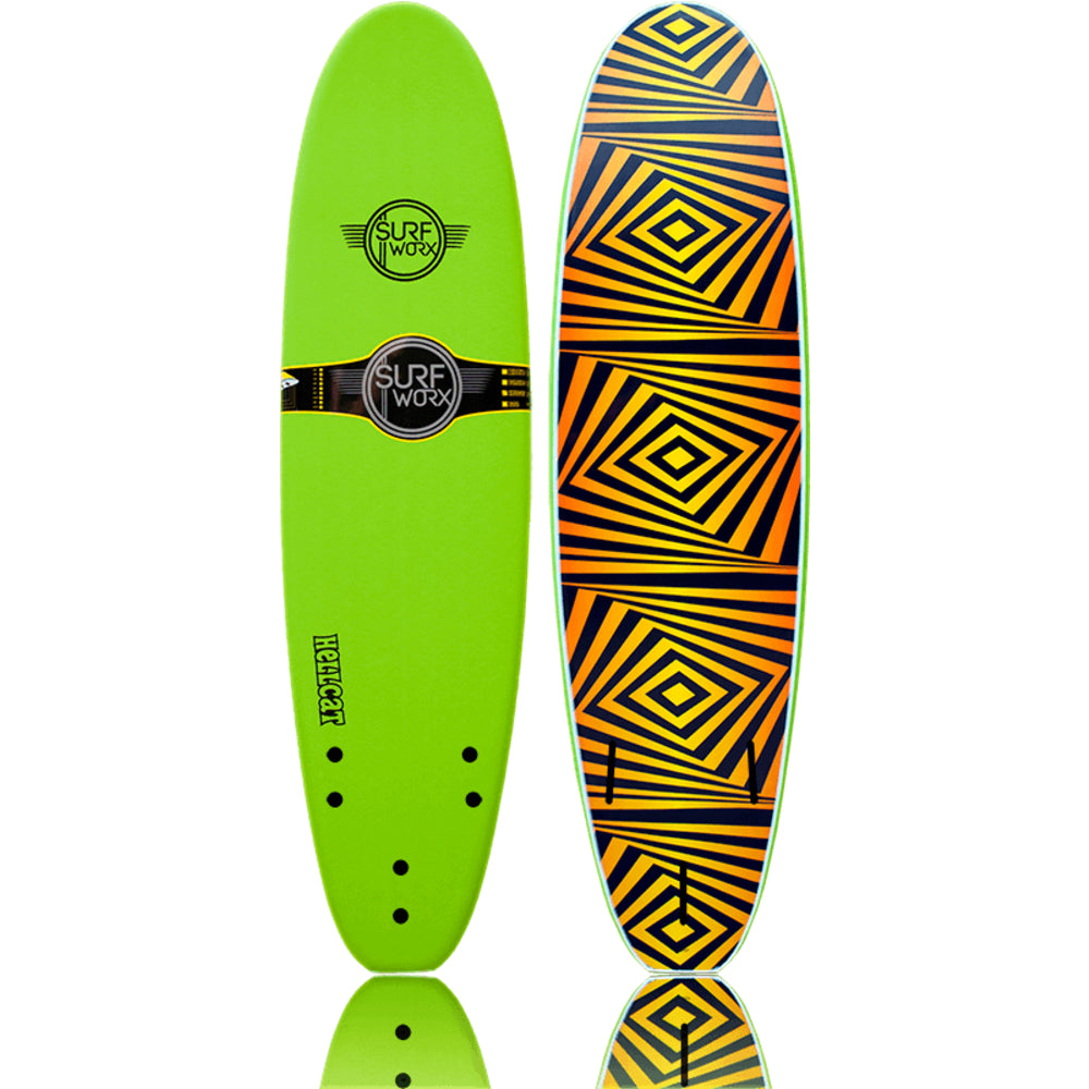 Surfworx Hellcat Mini Mal 7ft 0 Soft Surfboard - Apple Green