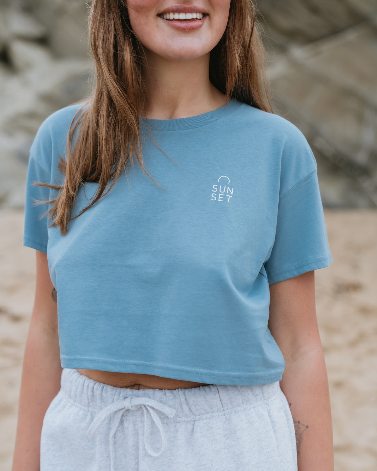Women’s Classic Cropped T-Shirt - Dusty Blue