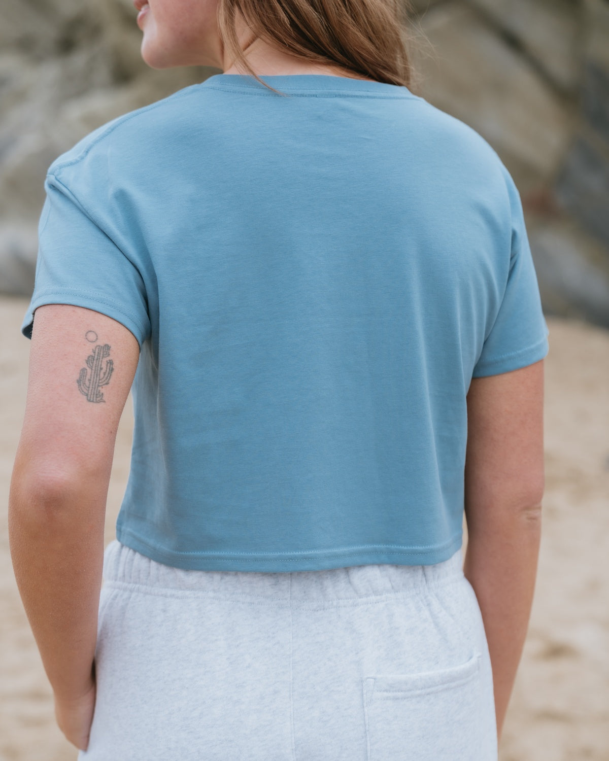 Women’s Classic Cropped T-Shirt - Dusty Blue