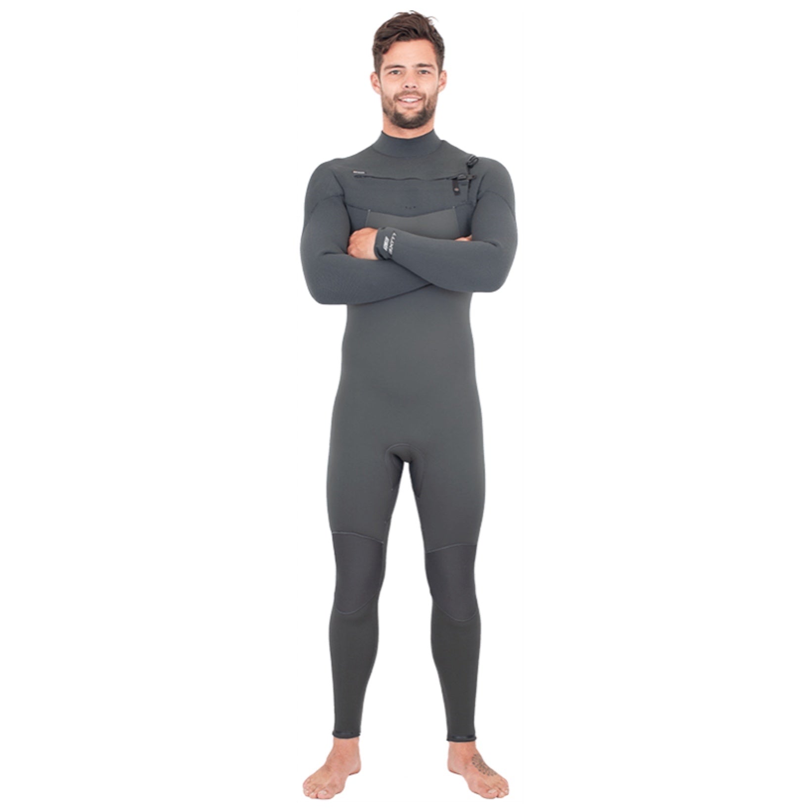 Alder Luxe FX 5 4mm Mens Chest Zip Wetsuit Black Sunset Surf Shop