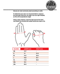 Alder Matrix 3mm Wetsuit Gloves - Size Guide