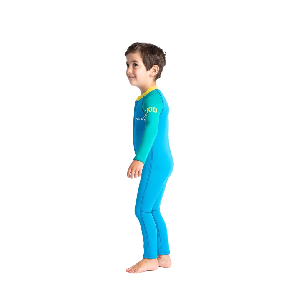 C-Skins C-Kid Baby Steamer Wetsuit - Cyan / Green / Aurora Yellow