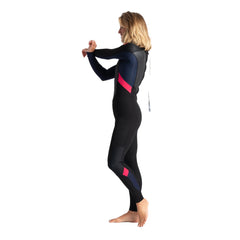C-Skins Element Womens 3/2mm Back Zip Wetsuit - Black / Slate / Coral