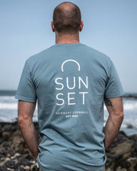Sunset Surf Mens Tee - Faded Slate