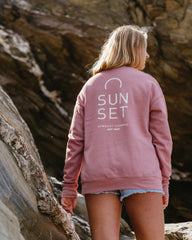Sunset Surf Womens Crew - Rose Pink