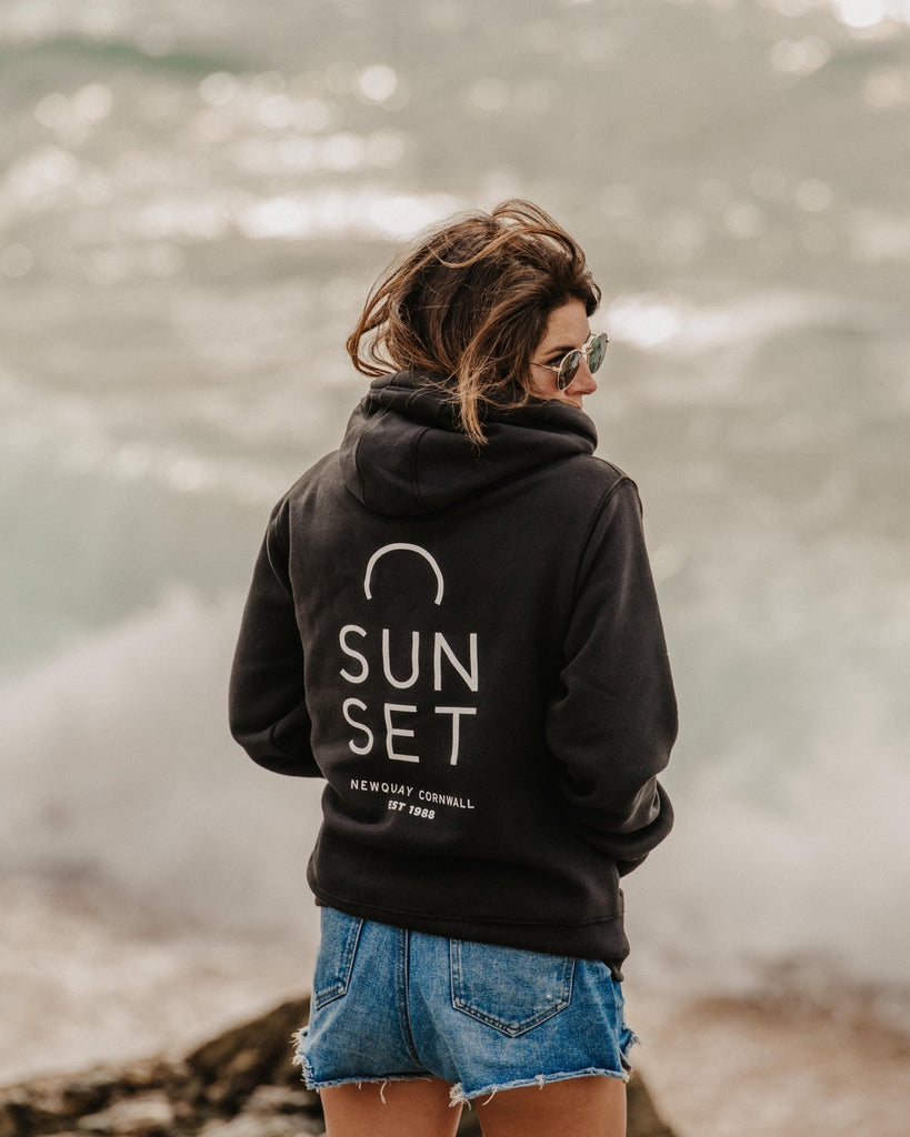 Sunset Surf Womens Hoodie - Black – Sunset Surf Shop