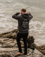 Sunset Surf Mens Hoodie - Dark Grey